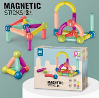 Magnetic Building Sticks Blocks Plastic 36 piece