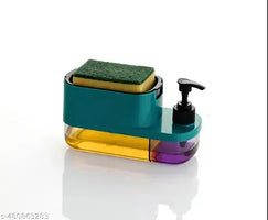 3 in 1 Soap Dispenser for Kitchen Dishwasher Liquid Dispenser Pump with Sponge Kitchen Cleaner